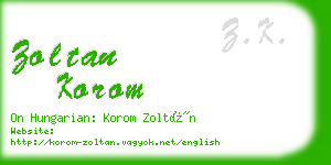 zoltan korom business card